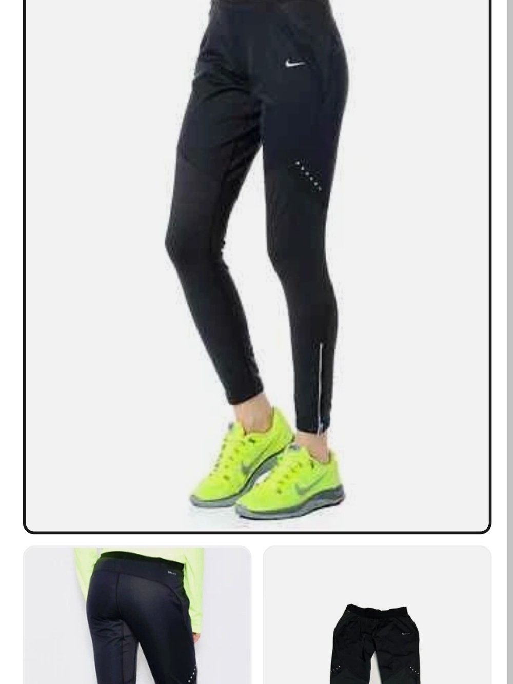 Nike Dri-Fit Shield Full length Running Tights, Reflective Accents, Black, XL